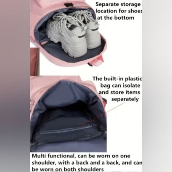 Large Pink Travel Bag/Bacpack - Picture 6 of 6